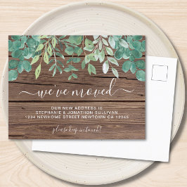 Grüne Wir haben die Ankündigung verschoben Postkar