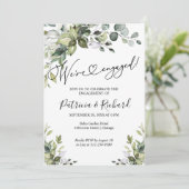 Grüne Wir sind Verlobte Einladung zu einer engagie (Stehend Vorderseite)