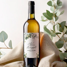 Grüne Wir sind Verlobte Engagement Party Weinetikett