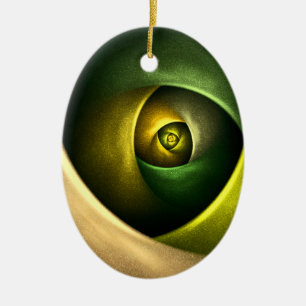 Grüne Wirbel-Blumen- Moderne abstrakte Kunst Muste Keramik Ornament