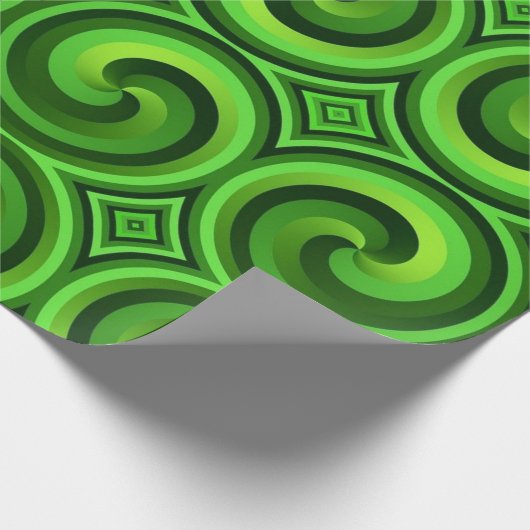 Grüne Wirbel Geschenkpapier (Ecke)
