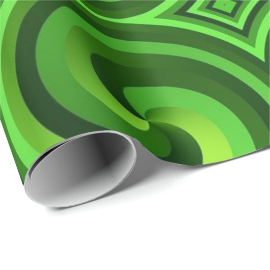 Grüne Wirbel Geschenkpapier (Rolleneckpunkt)