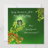 GRÜNE WIRBEL, KLEEBLATT JEWEL ST PATRICK'S DAY PAR EINLADUNG (Rückseite)