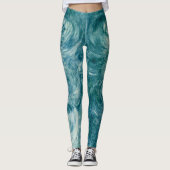 Grüne Wirbel Leggings (Vorderseite)