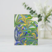 Grüne Wirbel Postkarte (Stehend Vorderseite)