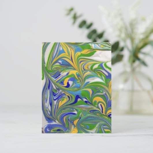 Grüne Wirbel Postkarte (Stehend Vorderseite)