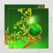 GRÜNE WIRBEL UND KLEEBLATT ST PATRICK'S DAY PARTY EINLADUNG (Vorne/Hinten)