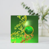 GRÜNE WIRBEL UND KLEEBLATT ST PATRICK'S DAY PARTY EINLADUNG (Stehend Vorderseite)