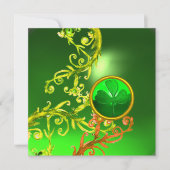 GRÜNE WIRBEL UND KLEEBLATT ST PATRICK'S DAY PARTY EINLADUNG (Vorderseite)