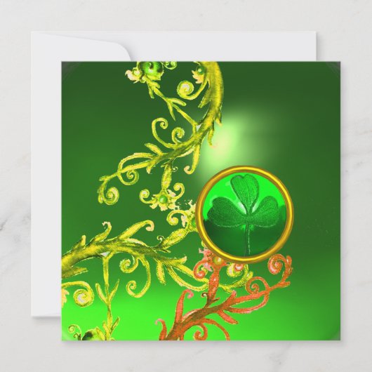 GRÜNE WIRBEL UND KLEEBLATT ST PATRICK'S DAY PARTY EINLADUNG (Vorderseite)