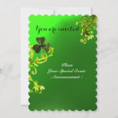 GRÜNE WIRBEL UND KLEEBLATT ST PATRICK'S DAY PARTY EINLADUNG (Rückseite)