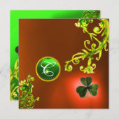 GRÜNE WIRBEL UND KLEEBLATT ST PATRICK'S DAY PARTY EINLADUNG (Vorne/Hinten)