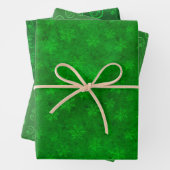Grüne Wirbel und Schneeflocken Geschenkpapier Set (Beispiel)