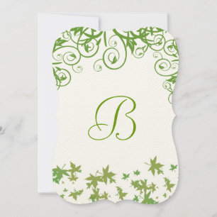 Grüne Wirbelblatt-Baum-Hochzeitseinladung Einladung