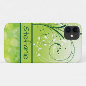 Grüne Wirble Blätter Brokeh Case-Mate iPhone Hülle (Rückseite (Horizontal))