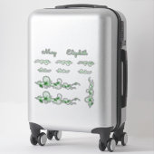 Grüne Wirble Reben und Namensaufkleber Aufkleber (Koffer)