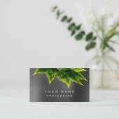 Grüne Wirtschaft Fern Öko Bio Grau Silver Minimal Visitenkarte (Stehend Vorderseite)
