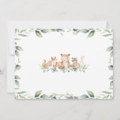 Grüne Woodland Babydusche Geburtstag Dankeskarte (Rückseite)