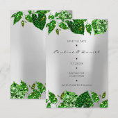 Grüne Woodland Grüne Monstera Save the Date Gra (Vorne/Hinten)