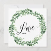 Grüne Wreath - Hochzeitsaktualisierkarte aufgescho Einladung (Rückseite)