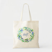 Grüne Wreath-Monogramm-Tasche