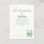 Grüne wunderliche Champagner-Windel-Raffle-Tickets Begleitkarte (Vorderseite)
