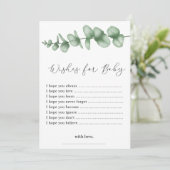 Grüne Wünsche für Babyduschkarte Einladung (Stehend Vorderseite)