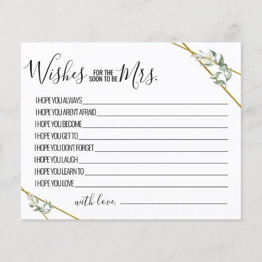 Grüne wünscht sich, dass der Bald Frau Duschkarte (Vorderseite)