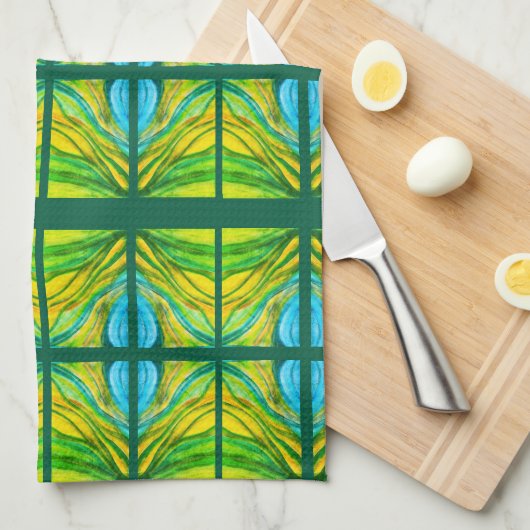 Grüne Wüsteninspirierungen Geschirrtuch (Viertel Falte)