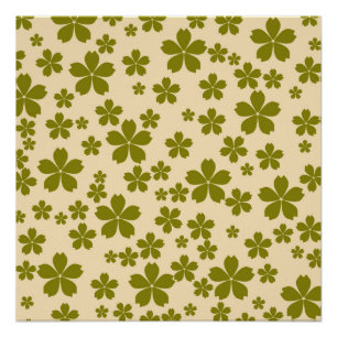 Grüne Y2K kühne Wildblume Lebhafte Frühlingskunst Poster