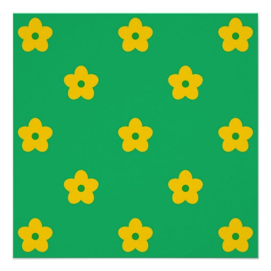 Grüne Y2K kühne Wildblume Lebhafte Frühlingskunst Poster (Vorderseite)