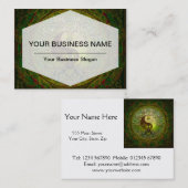 Grüne Yin Yang Mandala mit Baum des Lebens Visitenkarte (Vorne/Hinten)