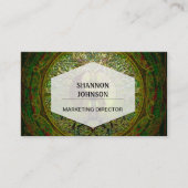 Grüne Yin Yang Mandala mit Baum des Lebens Visitenkarte (Vorderseite)