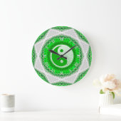Grüne YinYang FengShui-Wohngestaltung-Uhr Große Wanduhr (Zuhause)