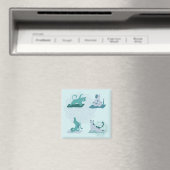 Grüne Yogakatzen Magnet (In Situ (Geschirrspüler))