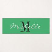 Grüne Yogamatze personalisiert mit Name Monogramm Yogamatte (Vorderseite (Horizontal))