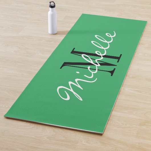 Grüne Yogamatze personalisiert mit Name Monogramm Yogamatte (Beispiel)