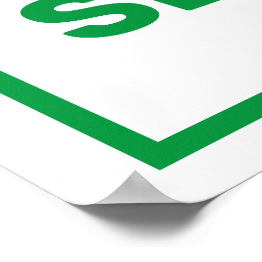 Grüne Zahl siebzehn Poster (Ecke)