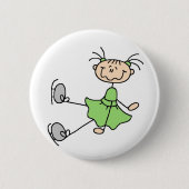 Grüne Zahl Skater-Knopf Button (Vorderseite)