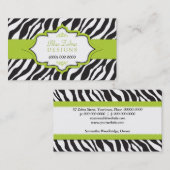 Grüne Zebra-Band-Visitenkarte Visitenkarte (Vorne/Hinten)