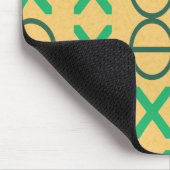 Grüne Zeichenfolgen geometrischer Symbole Mousepad (Ecke)