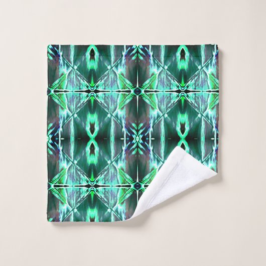 Grüne zeichnend Wiederholung, die verschiedene For Badhandtuch Set (Waschlappen)