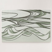Grüne Zen-Ruhe | Minimalistisches Landschaftspuzzl Puzzle (Horizontal)