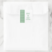 Grüne Zickzack Grenzhüpfer Quadratischer Aufkleber (Tasche)