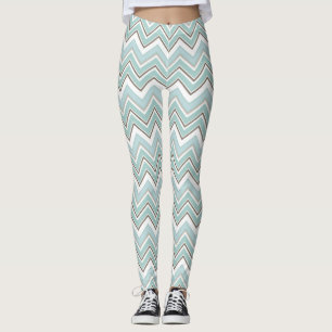 Grüne, Zickzack grüne Leggings