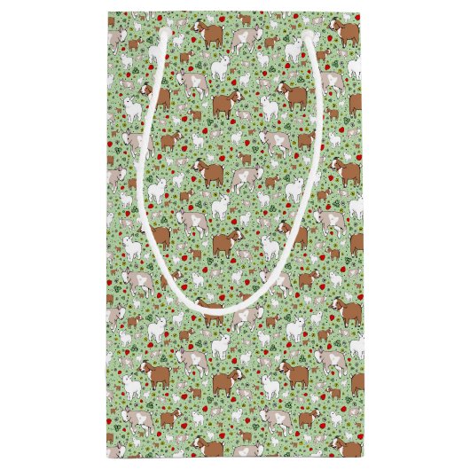 Grüne Ziegen Kleine Geschenktüte (Rückseite)