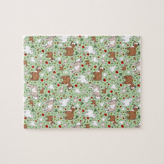 Grüne Ziegen Puzzle (Horizontal)