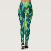 Grüne Zierschildkröten: Vintages Muster. Leggings (Rückseite)