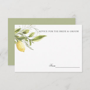 Grüne Zitronen und Blätter Hochzeitsempfehlung ode Einladung