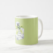 Grüne Zitrus-Limette-Frucht-Duftflaschen-Schleife Kaffeetasse (VorderseiteRechts)